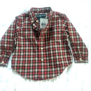 Boys Polo by RL plaid shirt